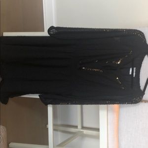 Black Dress with Gold Sequins